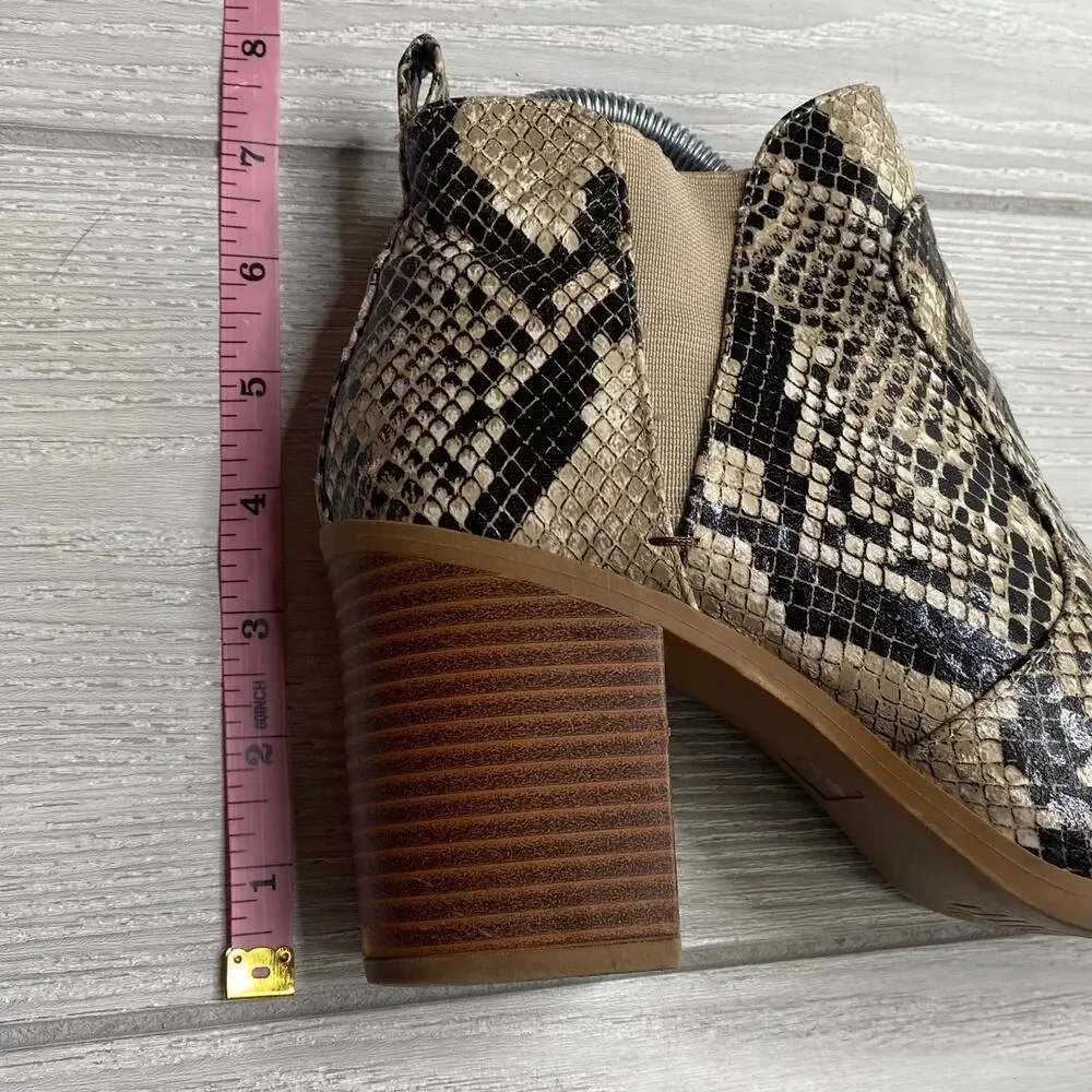 Altar'd State Women's Brynn Snake Print Faux Leather Slip On Boots Size 7.5